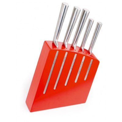 18506 bloc de cuisine kimono rouge 5 couteaux d...