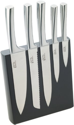 18522 bloc météor façon wengé + 5 couteaux de c...