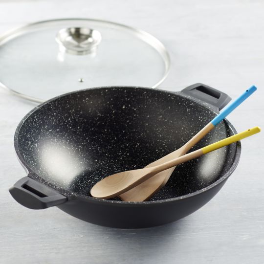 COOK Wok 36 cm avec couvercle