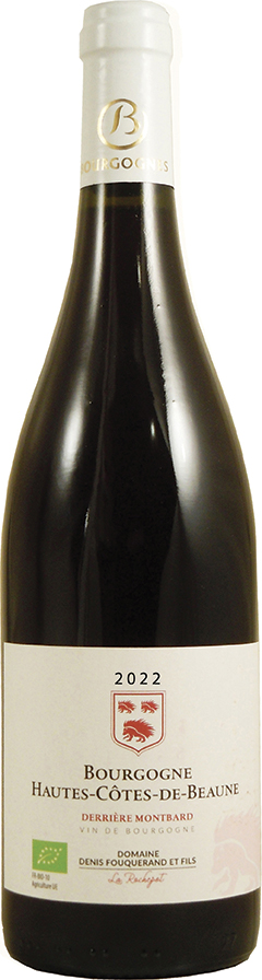 DOMAINE DENIS FOUQUERAND 
ET FILS AOC BOURGOGNE 
HAUTES-CÔTES-DE-BEAUNE BIO 
“DERRIÈRE MONTBARD” code EAN 3219850059107 
