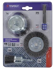 Kit 4 brosses queues hexagonales pour perceuse
