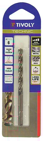 TIVOLY Foret métal Technic HSS cobalt diamètre 8mm