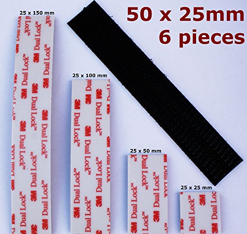 6 x Ruban adhésif 3 M Dual Lock Noir Pour - -- ...