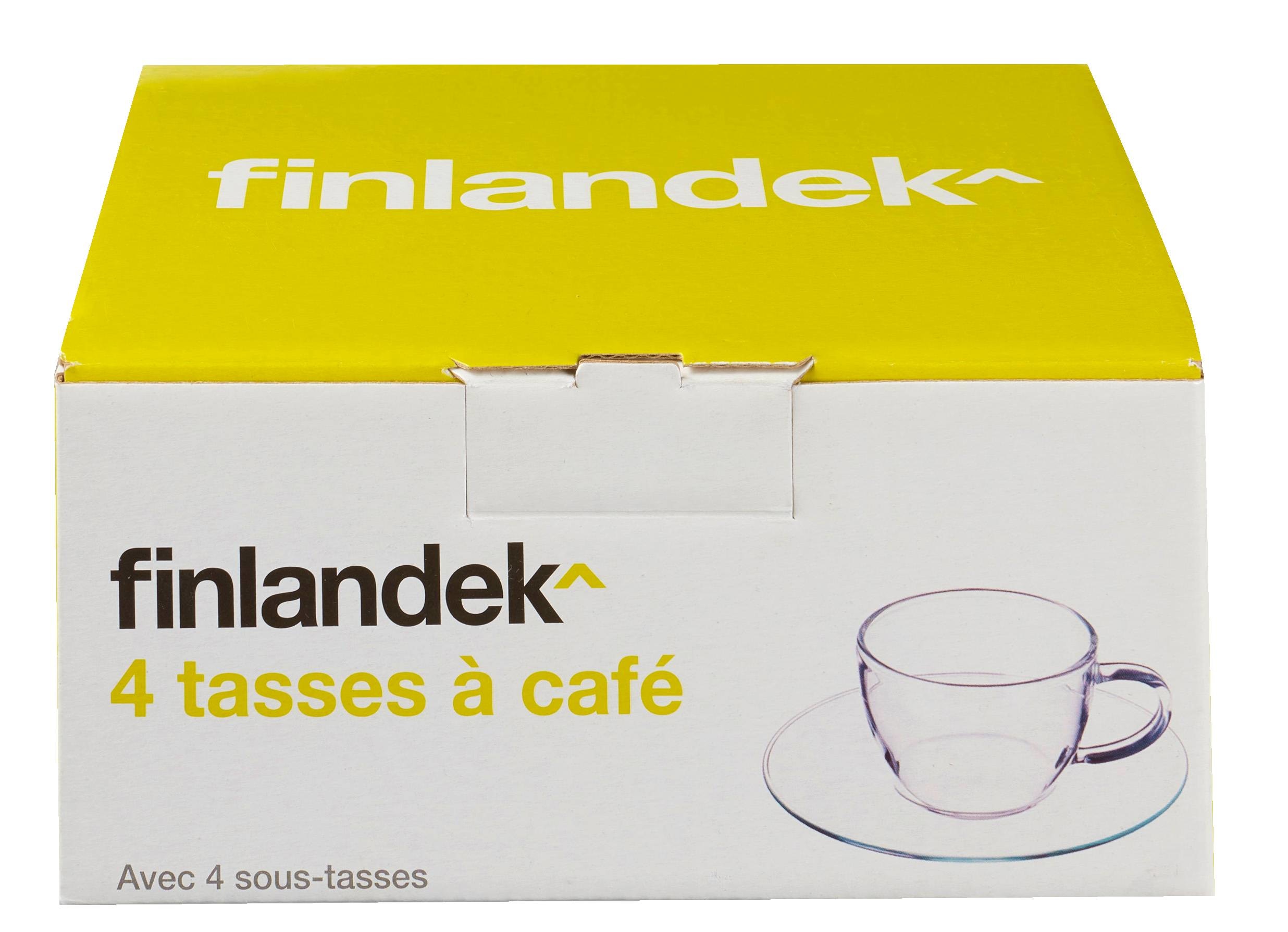 Lot de 4 tasses 10 cl 
+ sous tasses