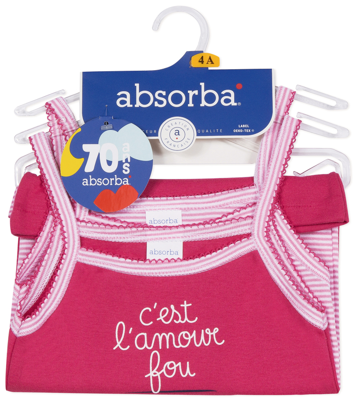 LOT DE 2 TOP FILLE ABSORBA