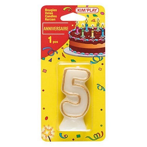- cou605 - décoration de gâteau - bougie chiffre 5