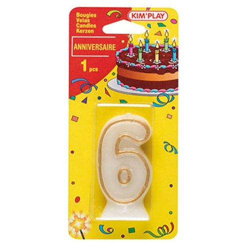 - cou606 - décoration de gâteau - bougie chiffre 6