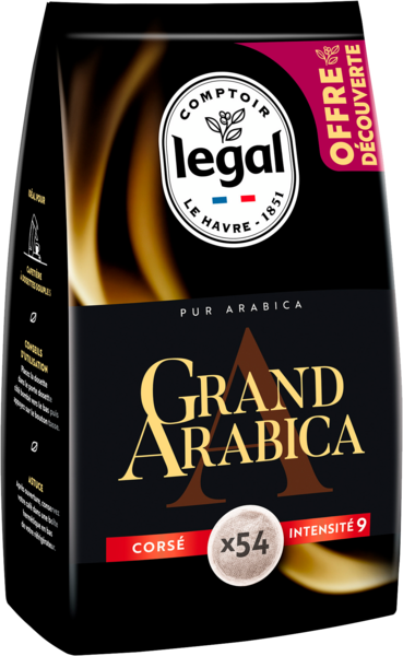 LEGAL DOSETTES CAFÉ GRAND ARABICA CORSÉ
 code EAN 3227540208179 