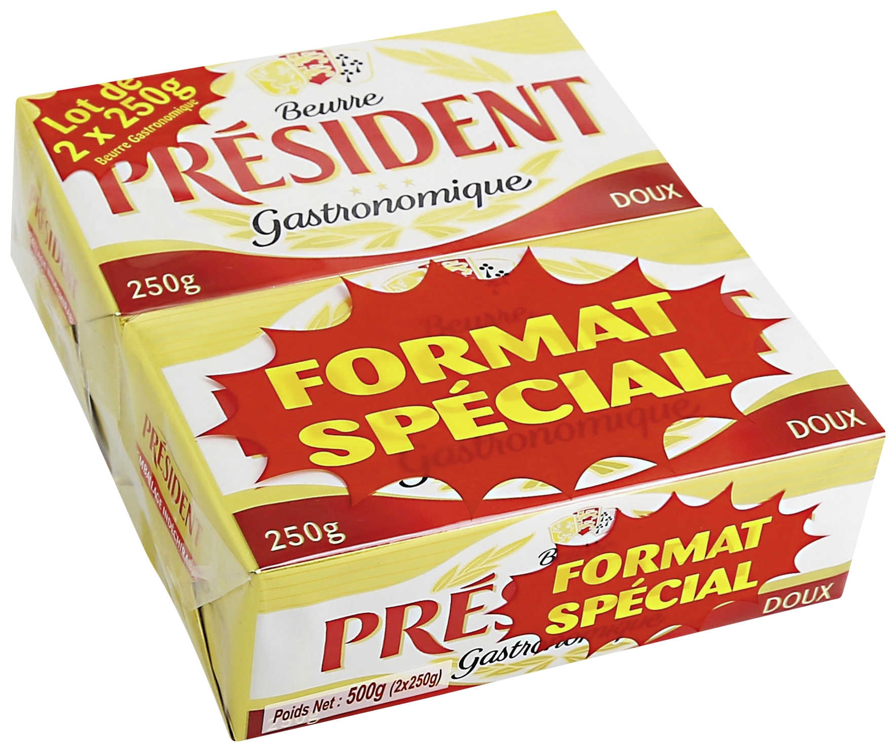Président Beurre gastronomique doux Plaquette "Format Spécial" Président code EAN 3228024060177 