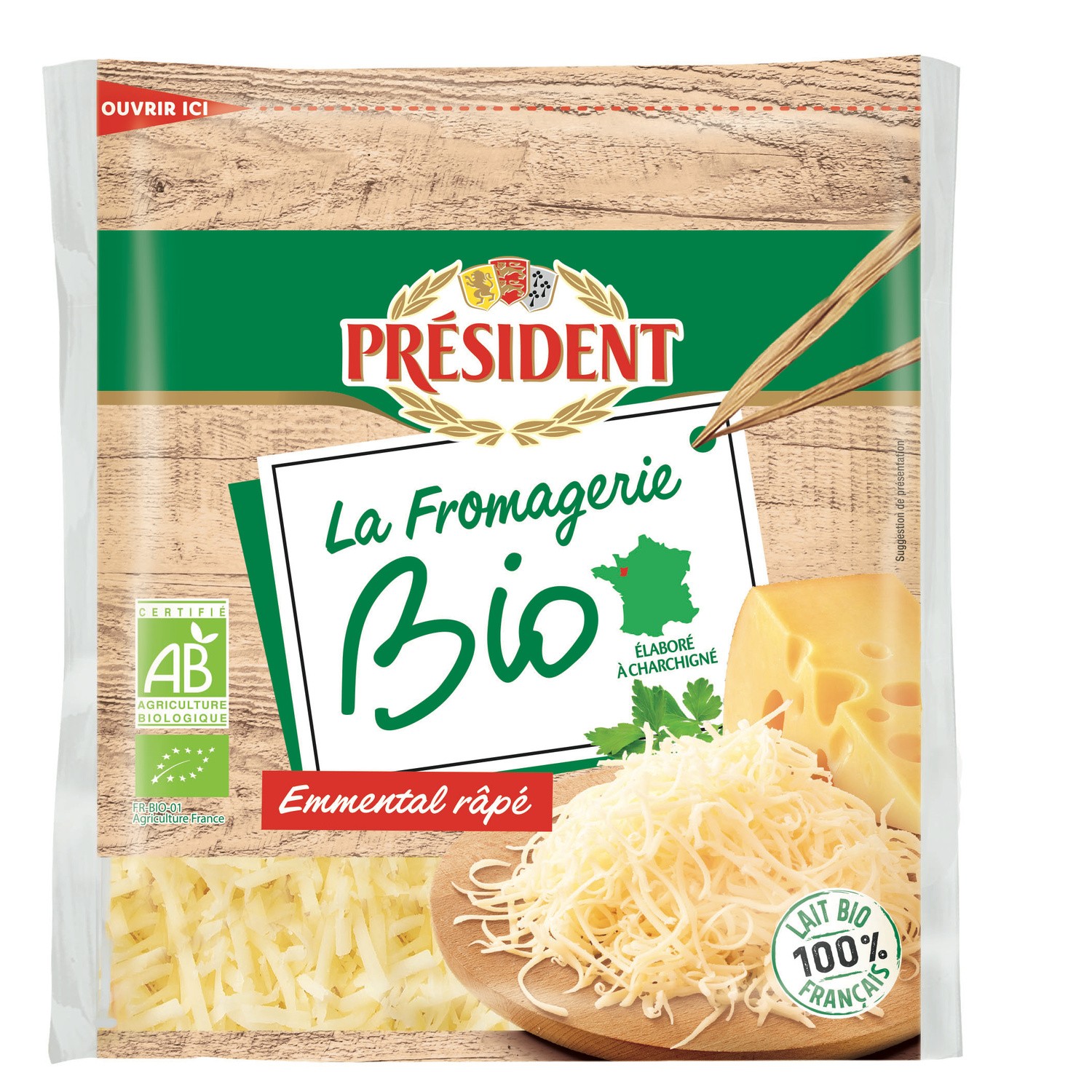 Emmental râpé bio PRESIDENT