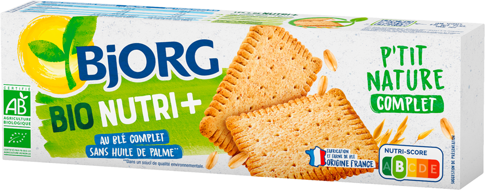 BJORG SUR LES PRODUITS PRÉSENTS EN MAGASIN DE LA GAMME BISCUITS NUTRI+ BJORG code EAN 3229820021027 