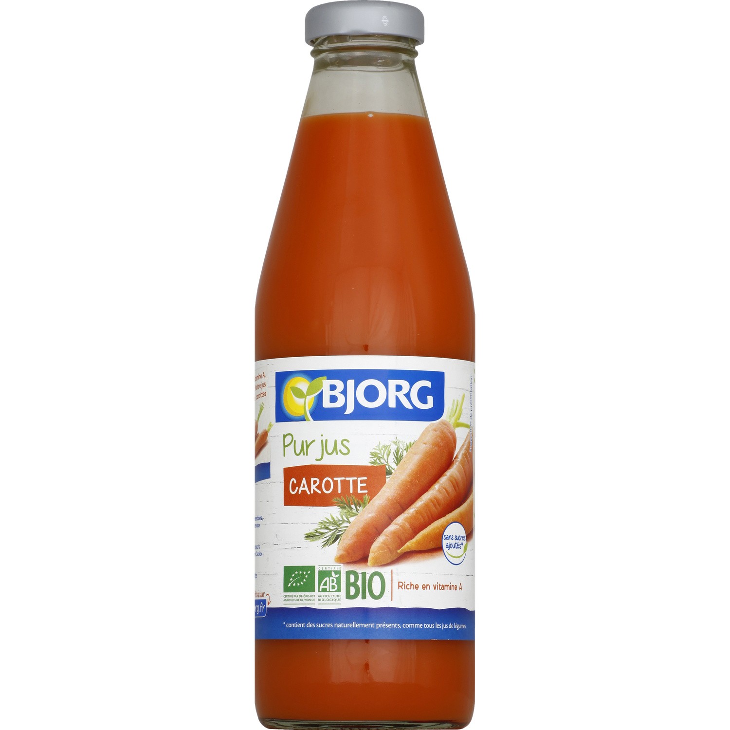 Jus de carotte Bio sans sucres ajoutés BJORG