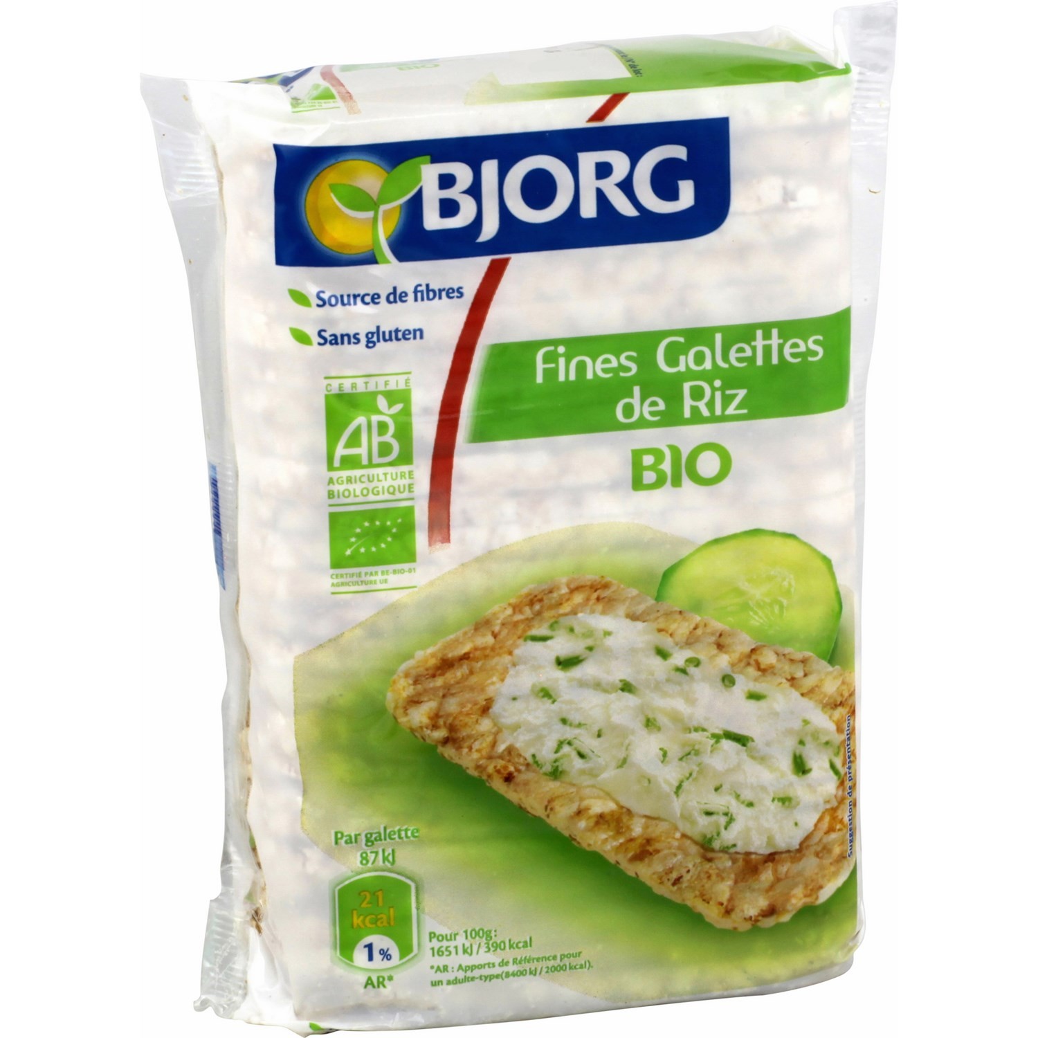 Galettes fines de riz bio, sans gluten BJORG