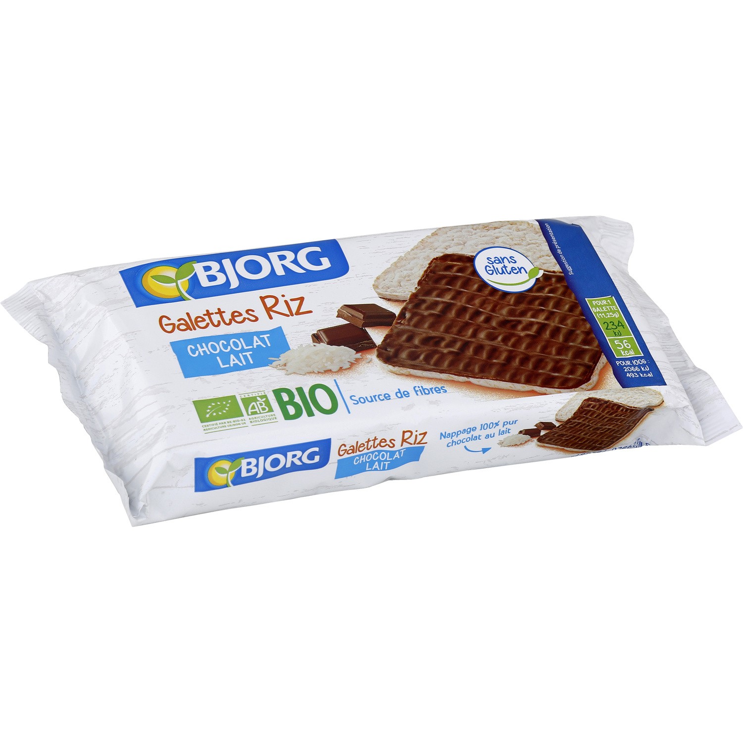 Galettes riz chocolat lait bio BJORG