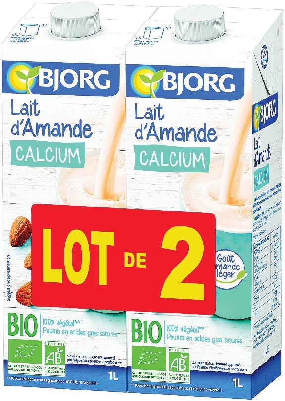 LAIT D’AMANDE CALCIUM BIO “BJORG”