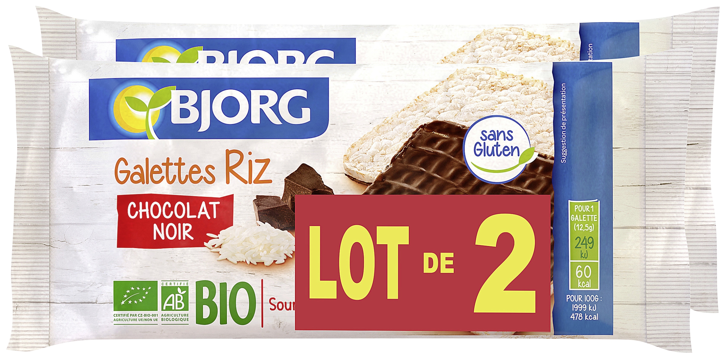 Galettes riz chocolat noir bio Bjorg