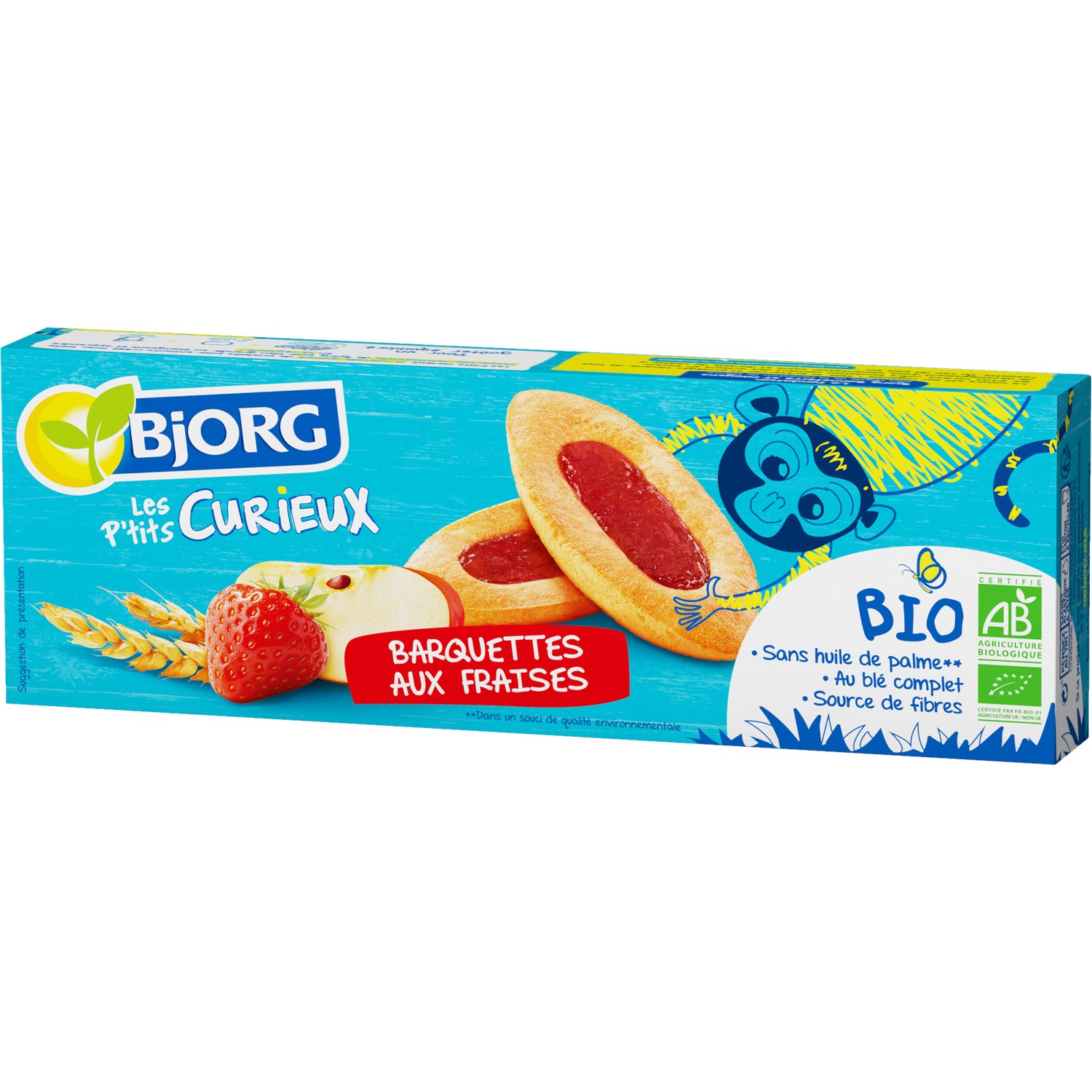 Biscuits barquette fraise kid Bio BJORG