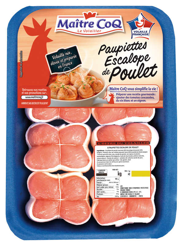8 PAUPIETTES DE POULET maître coq