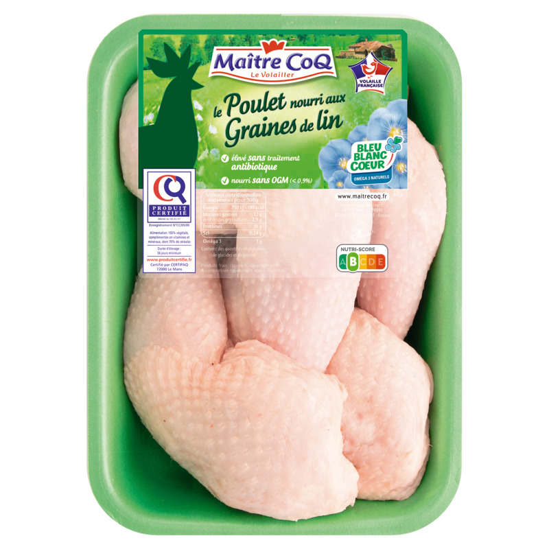 CUISSES DE POULET NOURRI AUX GRAINES DE LIN BLE...