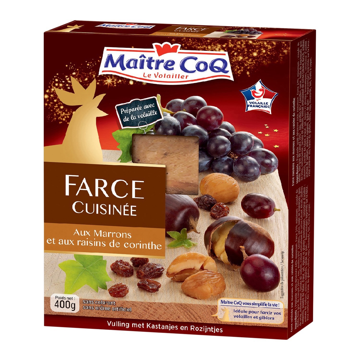 Farce marrons et raisins de Corinthe MAITRE COQ