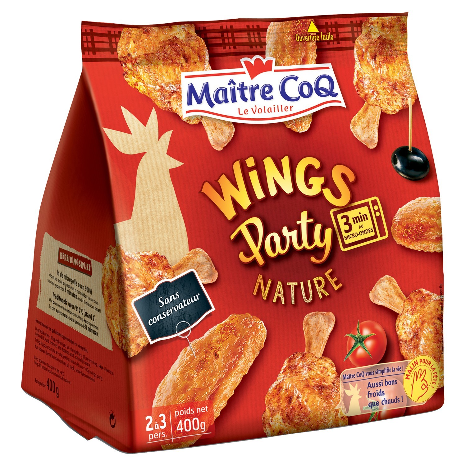Manchons/ailerons de poulet cuits nature MAITRE COQ 3230890010293 MAITRE COQ Manchons/ailerons de poulet cuits nature MAITRE COQ 3230890010293 MAITRE COQ