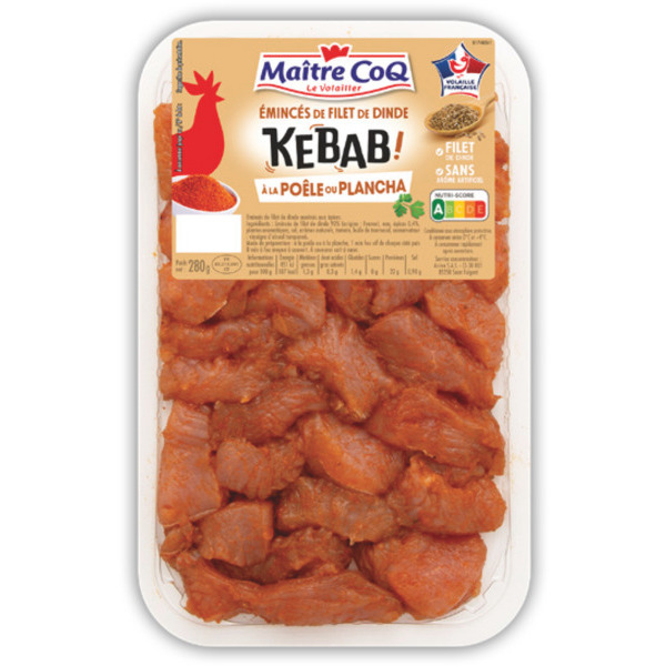 ÉMINCÉS DE FILET DE DINDE 1.2.3 KEBAB
