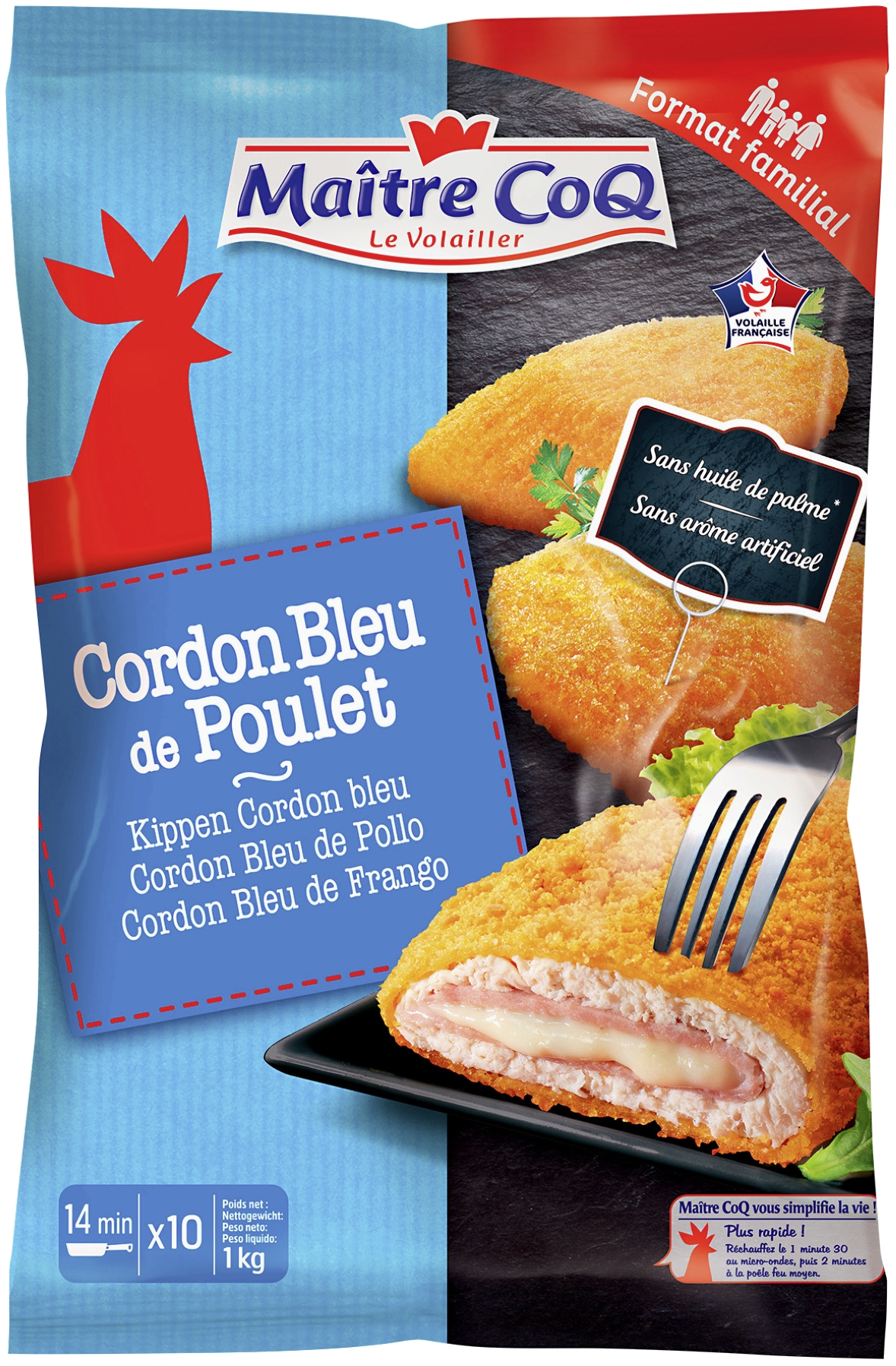 Cordon bleu de poulet surgelé Maître Coq