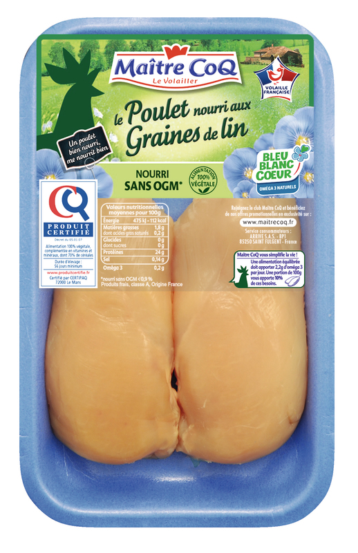 FILETS DE POULET NOURRIS AUX GRAINES DE LIN BLE...