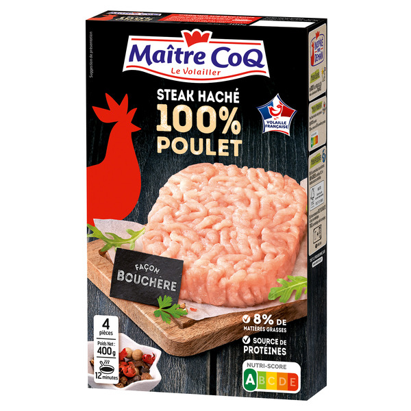 MAITRE COQ Steak haché de poulet surgelé code EAN 3230890050794 