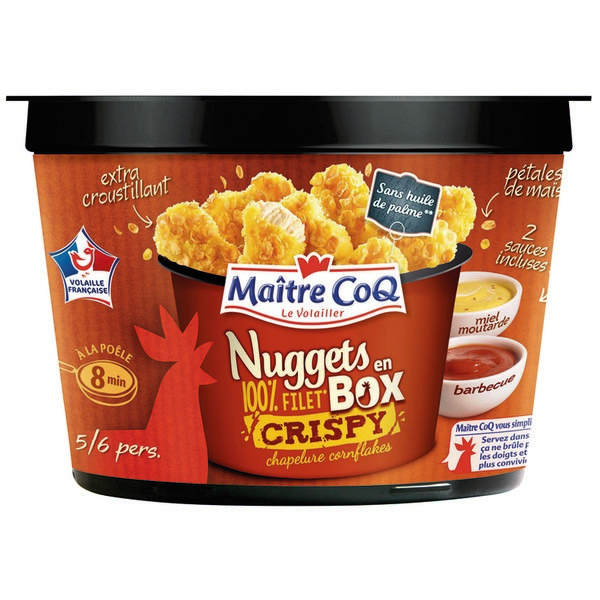 maitre-coq NUGGETS EN BOX 100 % FILET CRISPY MAÎTRE COQ code EAN 3230890051210 