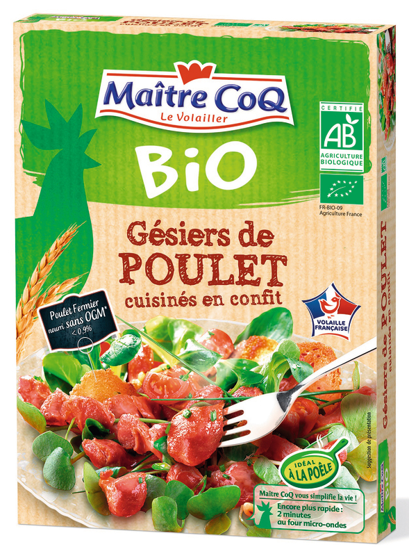 GÉSIERS DE POULET CONFITS BIO Maitre Coq