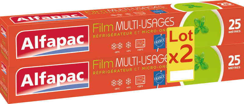ALFAPAC FILM MULTI-USAGES 25M LOT DE  2 ALFAPAC code EAN 3232764470264 