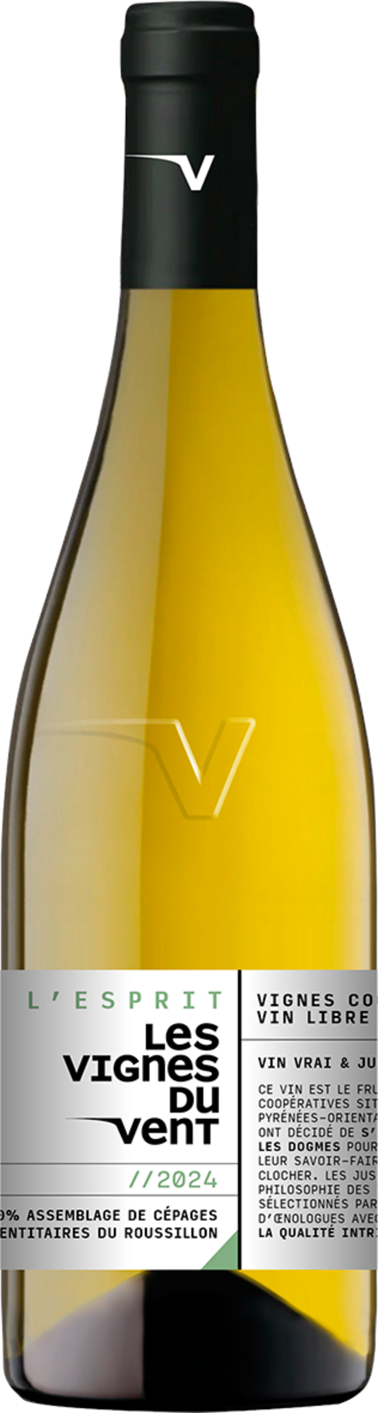  IGP CÔTES CATALANES BLANC SEC - LES VIGNES DU VENT - "L'ESPRIT" 2024 code EAN 3233960116727 