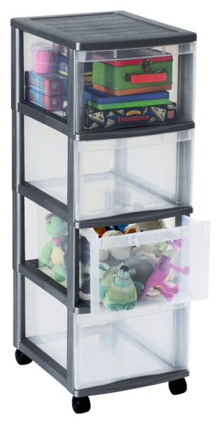 TOUR 4 TIROIRS ARGENT 
