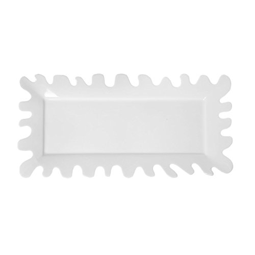 SEMA 92375 Plat à Gâteau Algue Porcelaine Blanc...