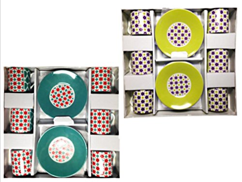 COFFRET 6 TASSE A CAFE + SOUS TASSE CERAMIQUE