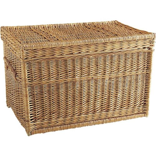 Malle de rangement en osier buff 60x40x40cm