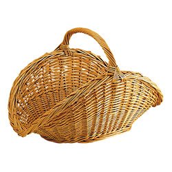 Panier à buches en osier buff, anse renforcée P...
