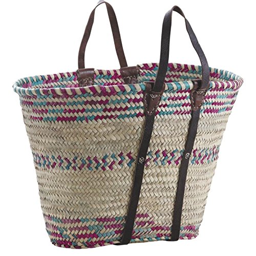 Couffin palmier poignées renforcées en cuir et ...