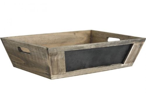 Homes on Trend Corbeille bois vieilli et ardoise CMA3140 35x25x9cm 3238920704259 (3238920704259)