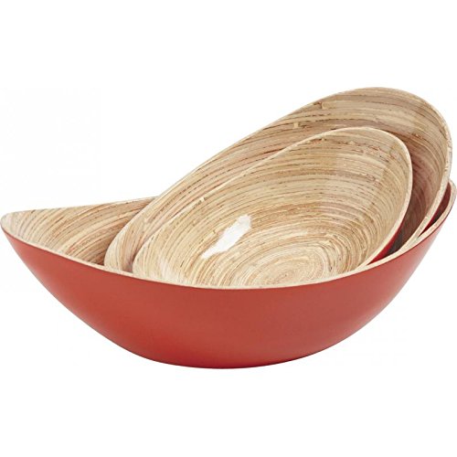 Série de 3 corbeilles saladier en bambou laqué ...