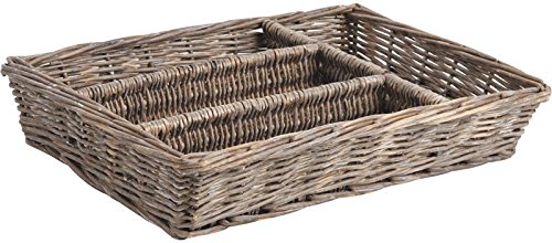 Range-couverts pour tiroir en osier gris