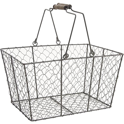 Panier en métal vieilli à anses mobiles