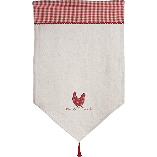 Rideau en lin et coton motif poule