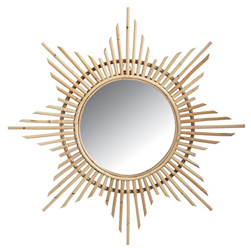 Miroir mural en rotin Etoile