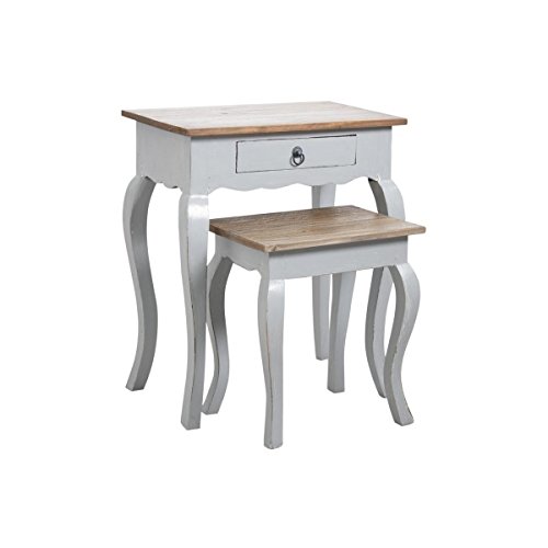 Tables gigognes en bois gris antique