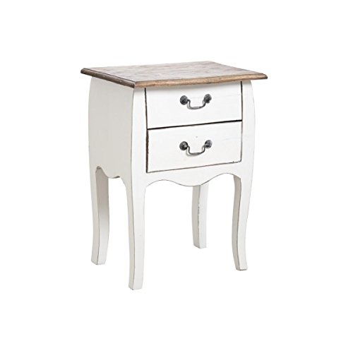 Table de nuit en bois blanc antique
