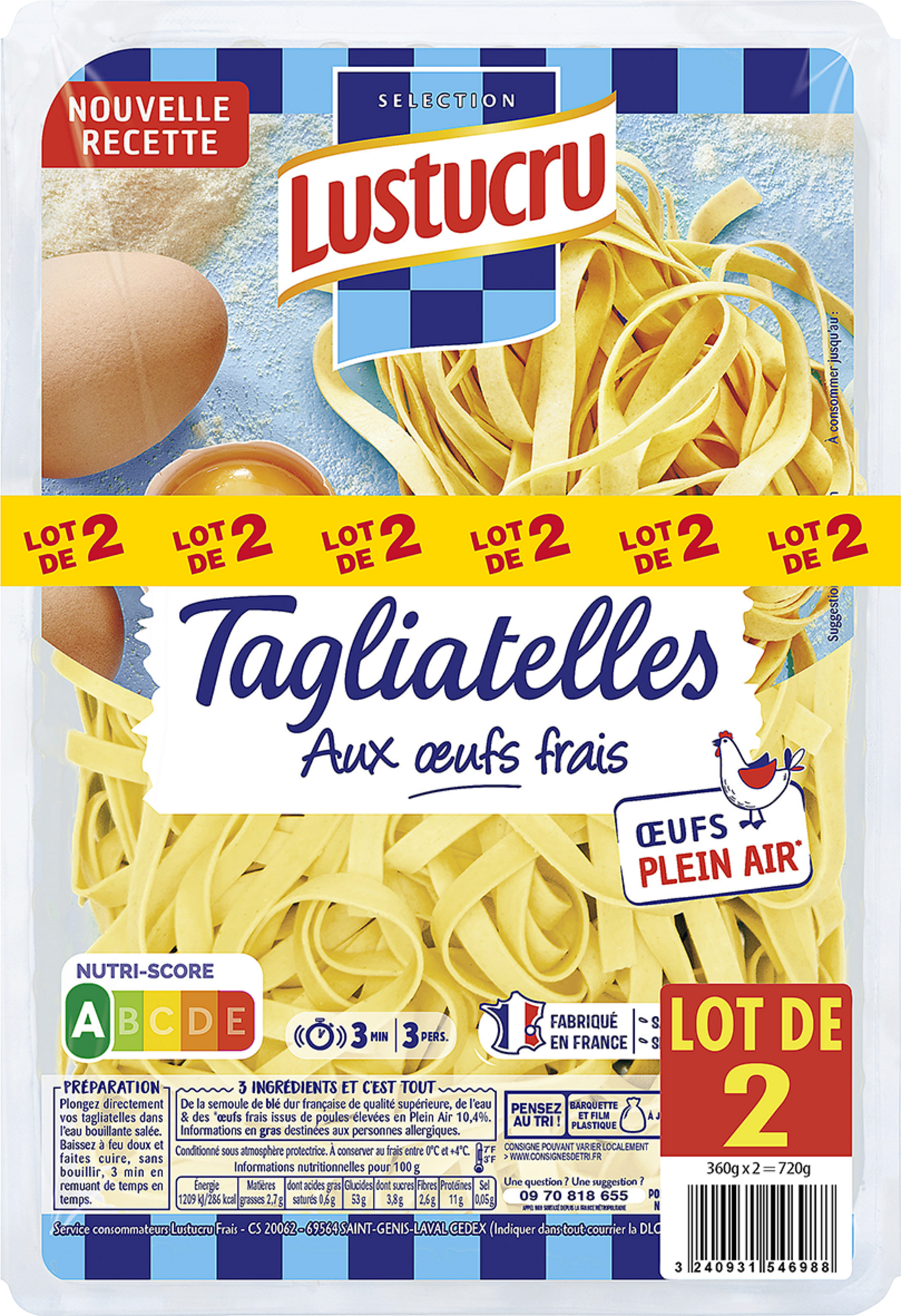 Tagliatelles aux oeufs frais