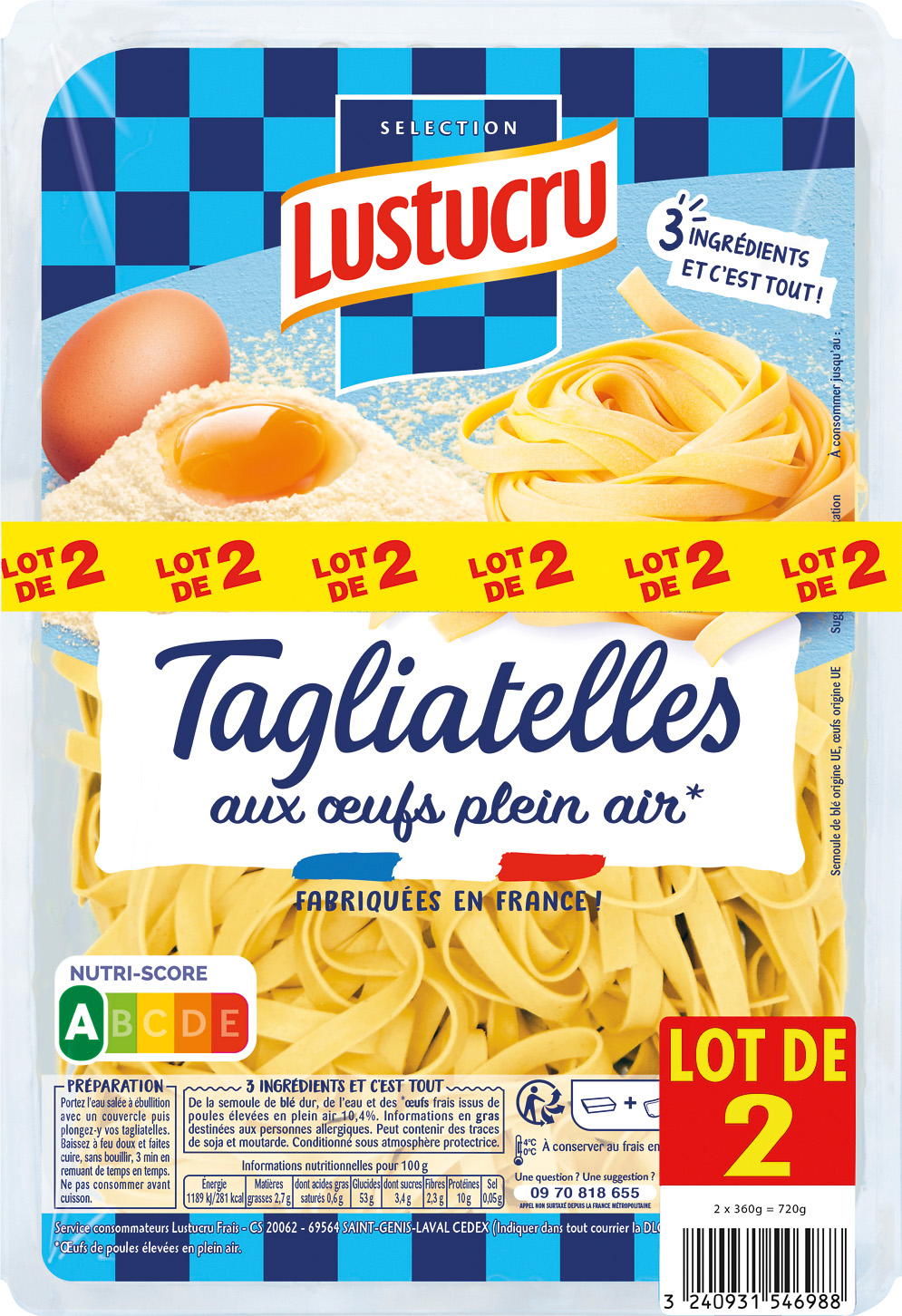  PATES FRAICHES LUSTUCRU code EAN 3240931547015 