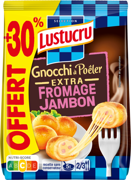  Gnocchi À Poêler Extra Jambon Fromage Lustucru code EAN 3240931547633 